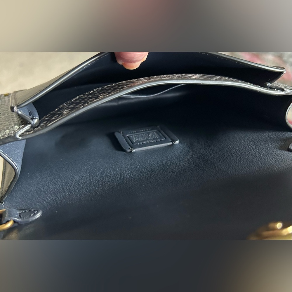 COACH Dreamer ColorBlock Snakeskin and Glovetanned Leather Convertible XBody - Picture 9 of 14